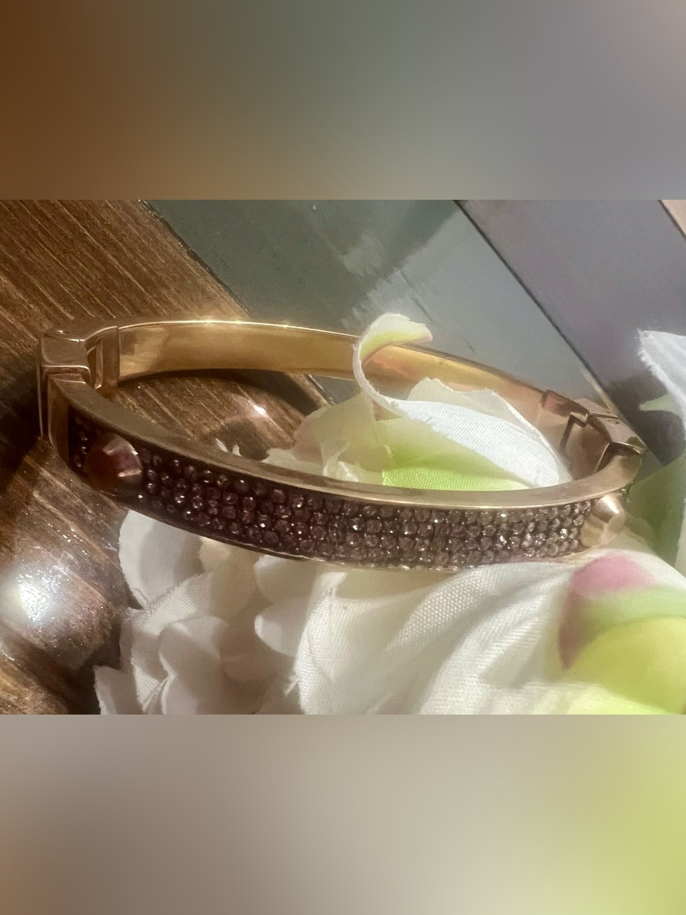 Michael Kors Gold-Tone Bangle with Tightly Set Pavé Crystals